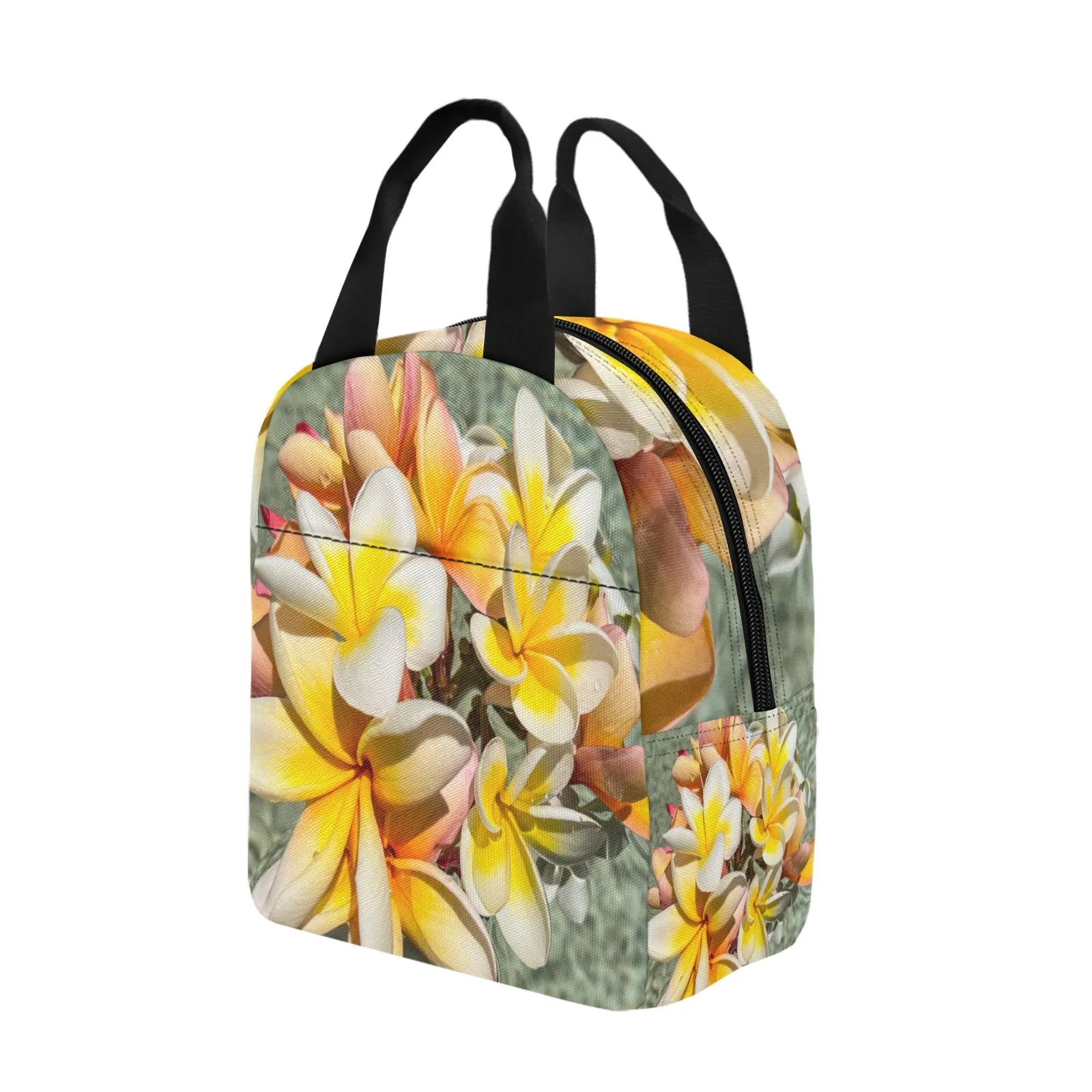 Floating Frangipanis New Insulated Zipper Lunch Bag