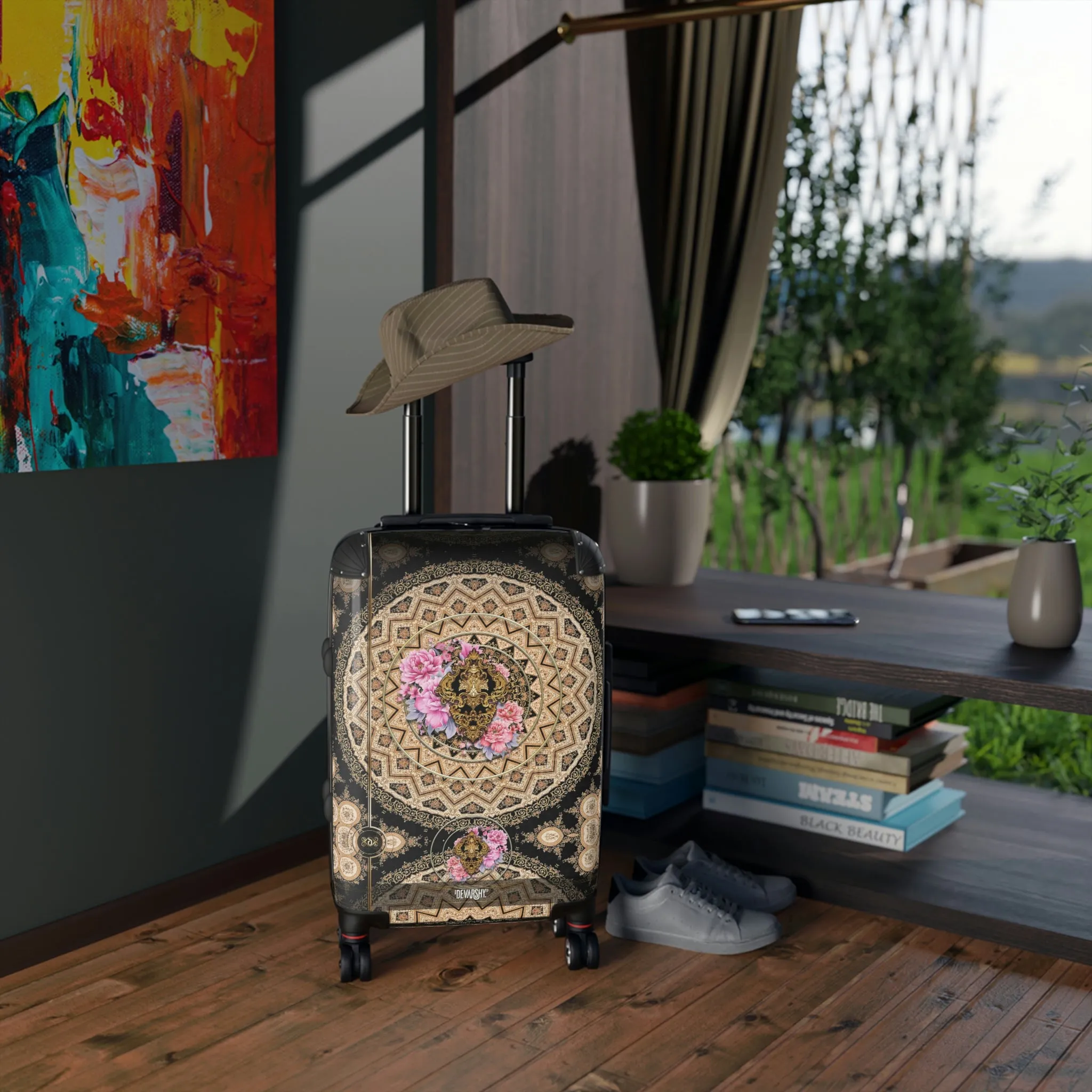 Floral Mandala Suitcase 3 Sizes Carry-on Suitcase Floral Print Luggage Hard Shell Suitcase  | 10357A