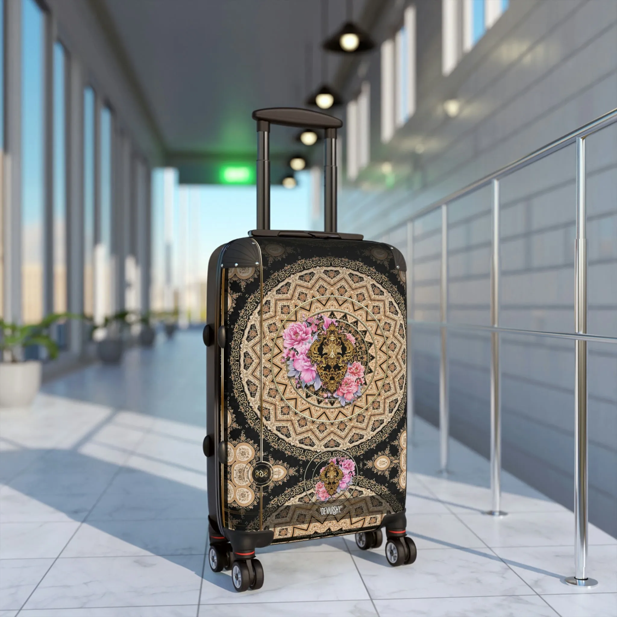 Floral Mandala Suitcase 3 Sizes Carry-on Suitcase Floral Print Luggage Hard Shell Suitcase  | 10357A