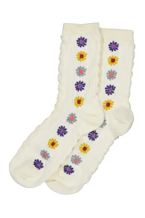 Flower Power Socks Cream