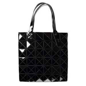 Foldable Checked Shoulder Bag - Black