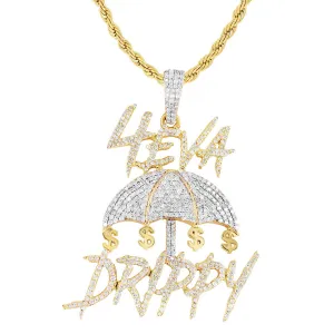 Forever Dollar Rich Drip 10K Gold Custom Diamond Pendant