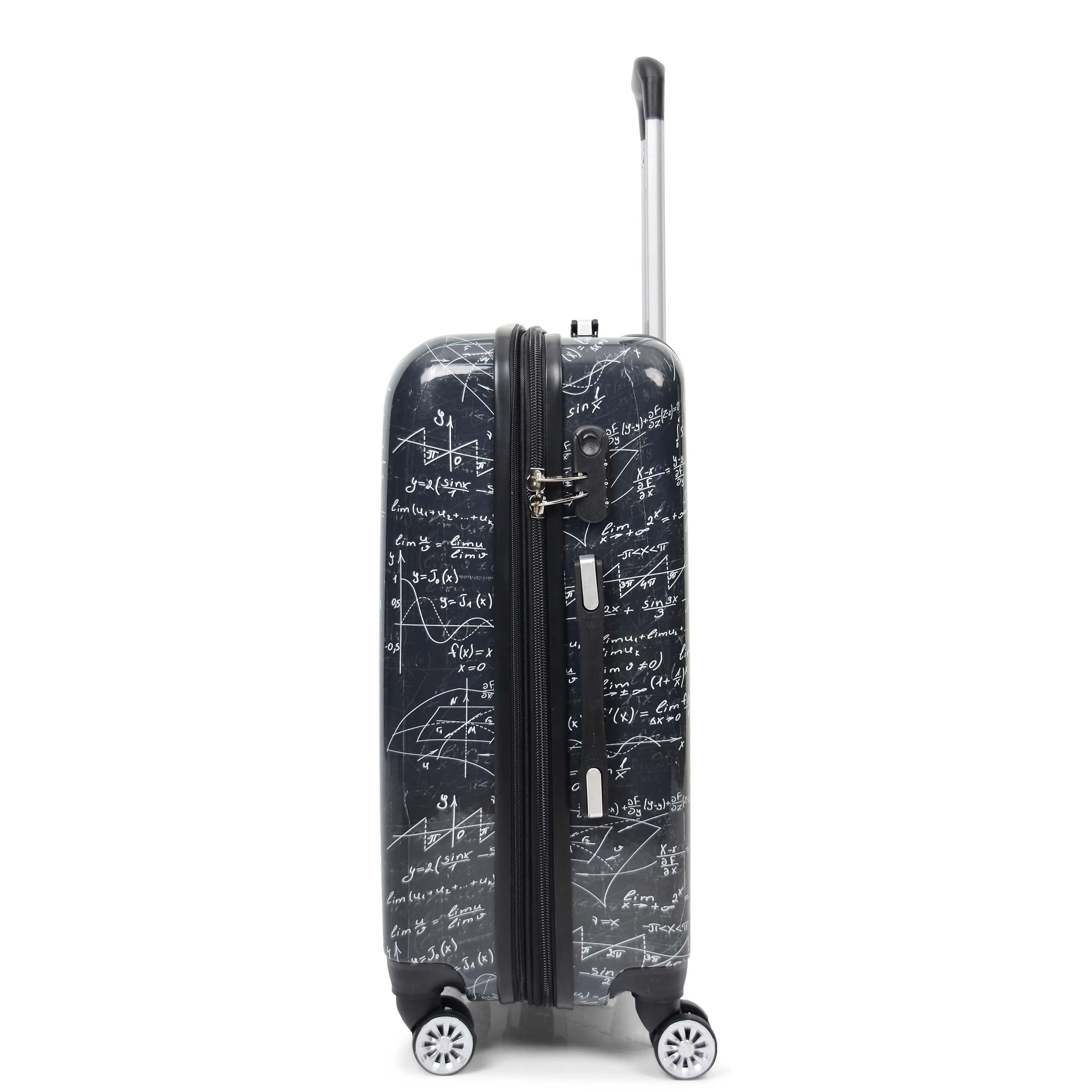 Four Wheel Suitcase Hard Shell Expandable Luggage Maths Print