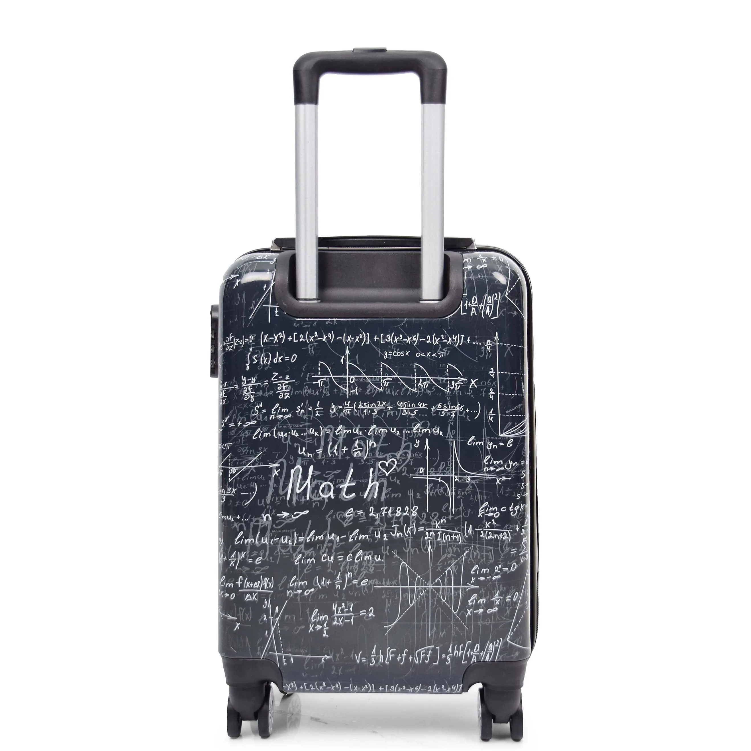 Four Wheel Suitcase Hard Shell Expandable Luggage Maths Print