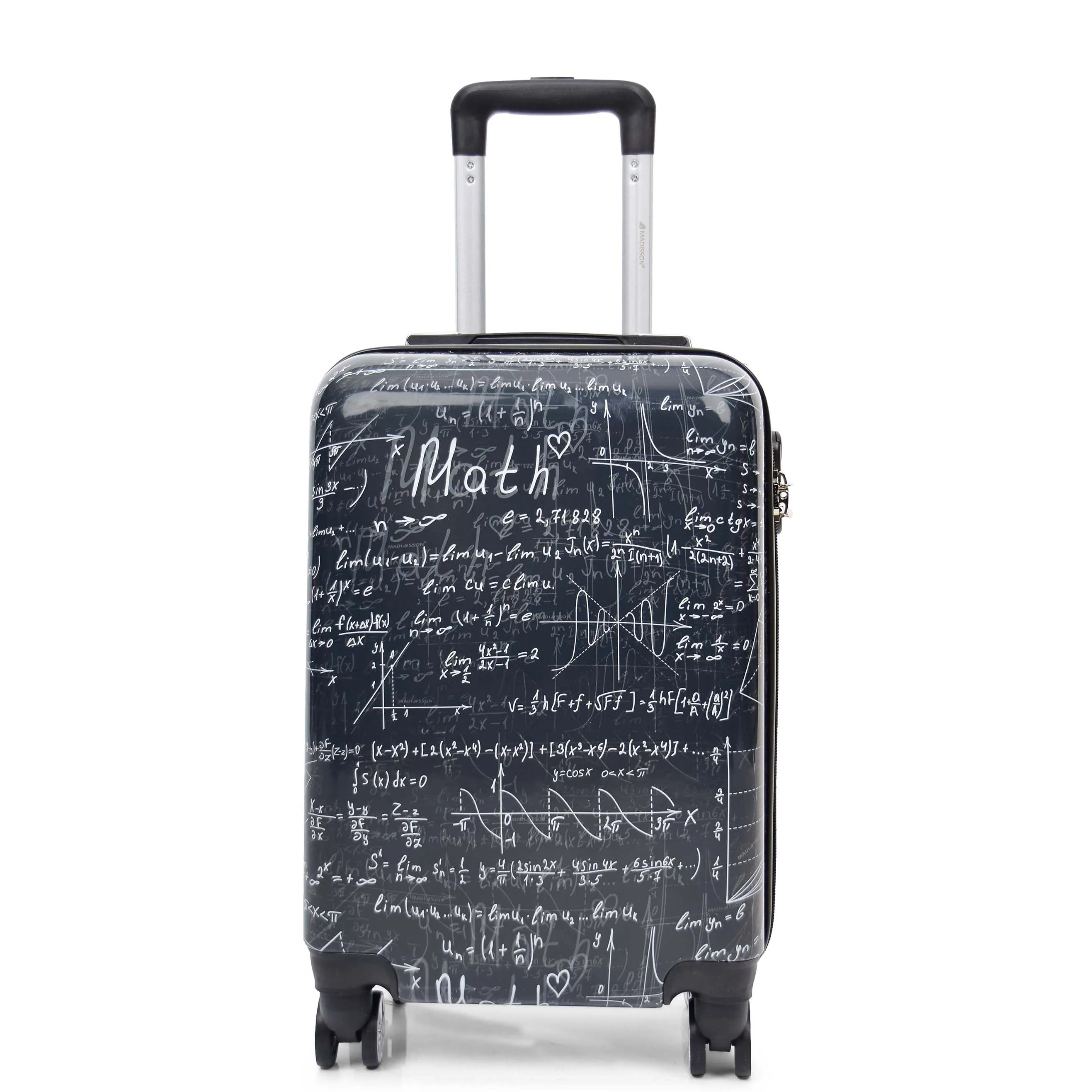 Four Wheel Suitcase Hard Shell Expandable Luggage Maths Print