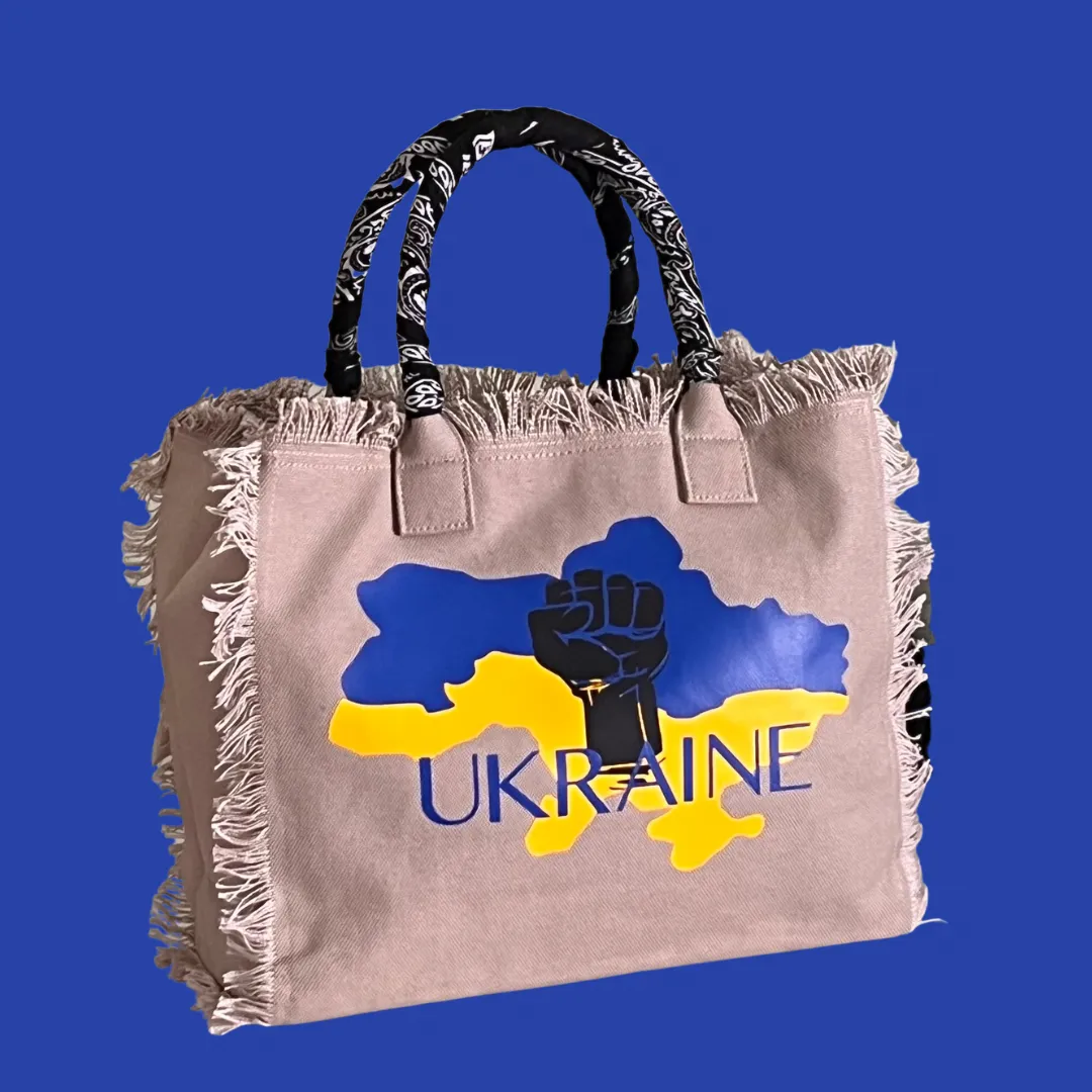 FUNDRAISER - Ukraine Shoulder Tote - Beige