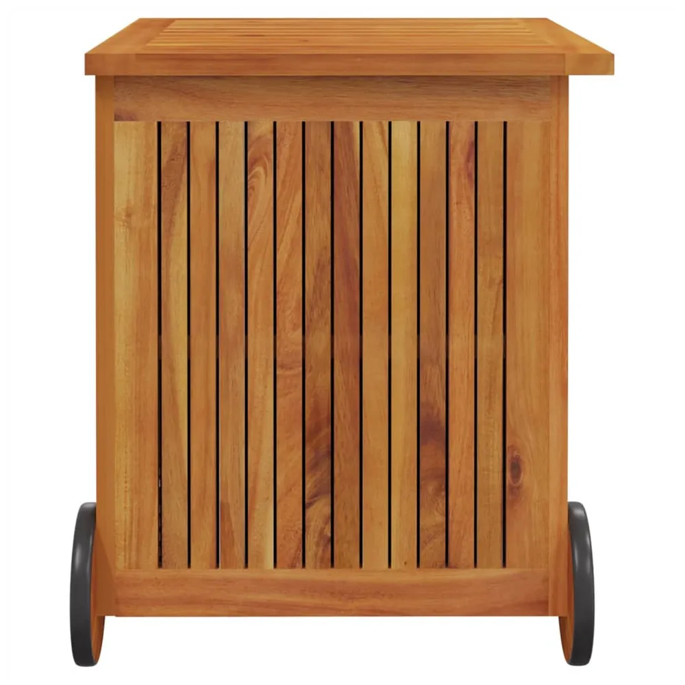 Garden Storage Box with Wheels 60x50x58 cm Solid Wood Acacia