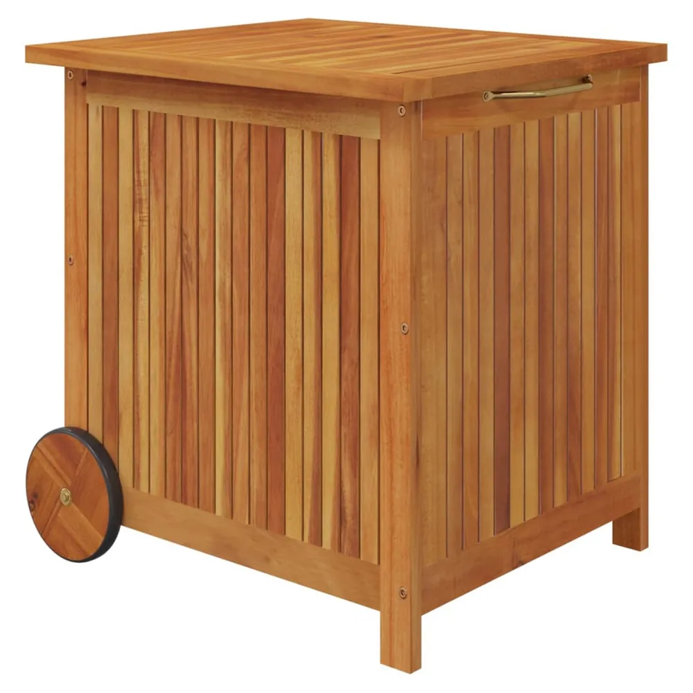 Garden Storage Box with Wheels 60x50x58 cm Solid Wood Acacia