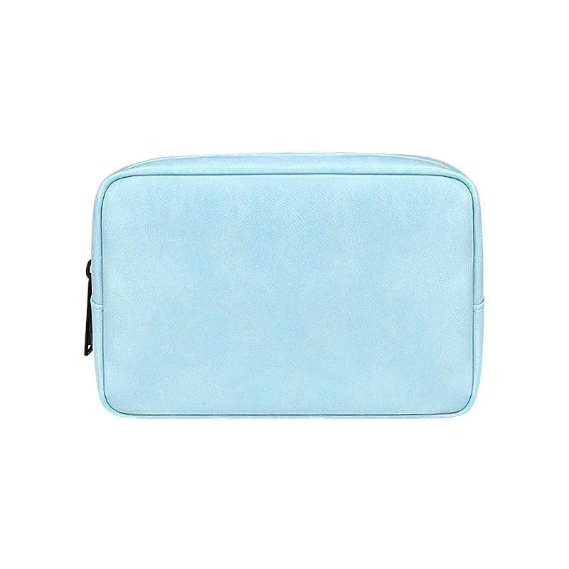 Genuine Leather Clutch Wallet Cell Phone Purse-SkyBlue