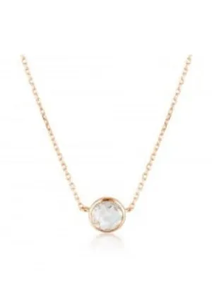 GEORGINI LUCENT WHITE TOPAZ ROSE GOLD NECKLACE IP816RG