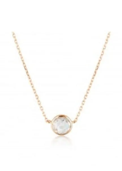 GEORGINI LUCENT WHITE TOPAZ ROSE GOLD NECKLACE IP816RG