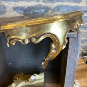 Gilt decorative corner shelf x2