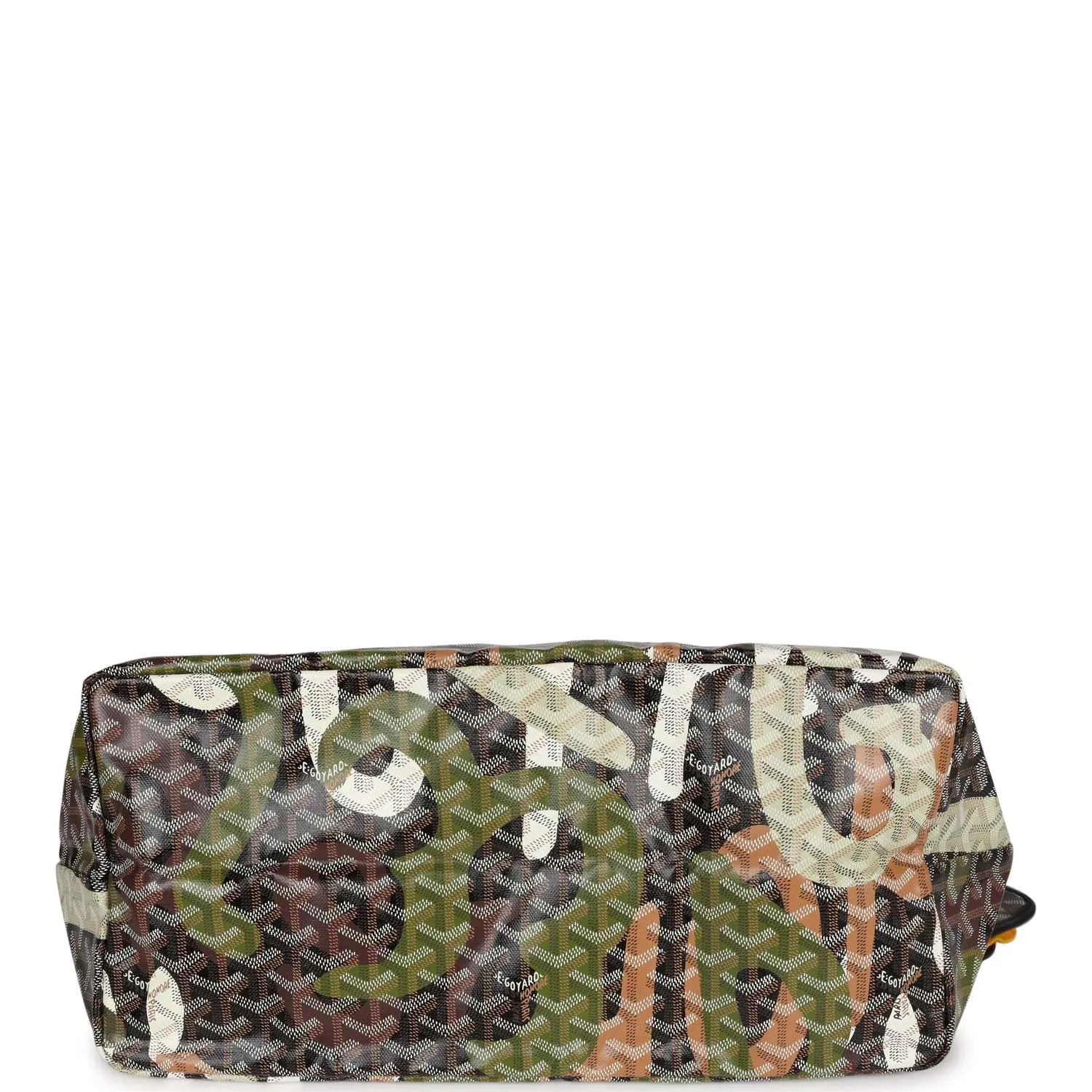 Goyard Limited Edition Black Goyardine Canvas Green Lettres Camouflage St. Louis GM Tote Bag Palladium Hardware