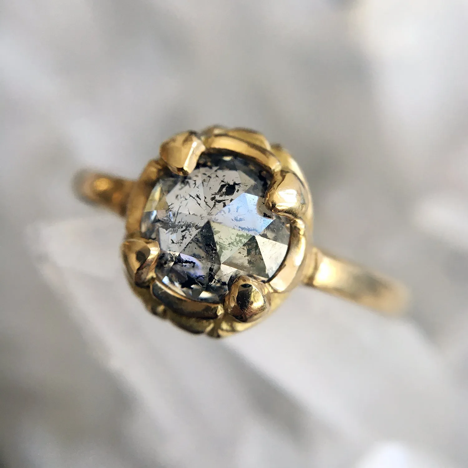 Gray Diamond Josephine Ring