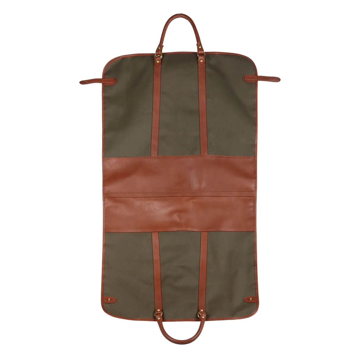 Green Canvas Chestnut Leather Garment Bag