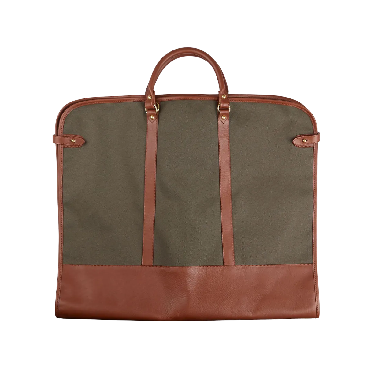 Green Canvas Chestnut Leather Garment Bag