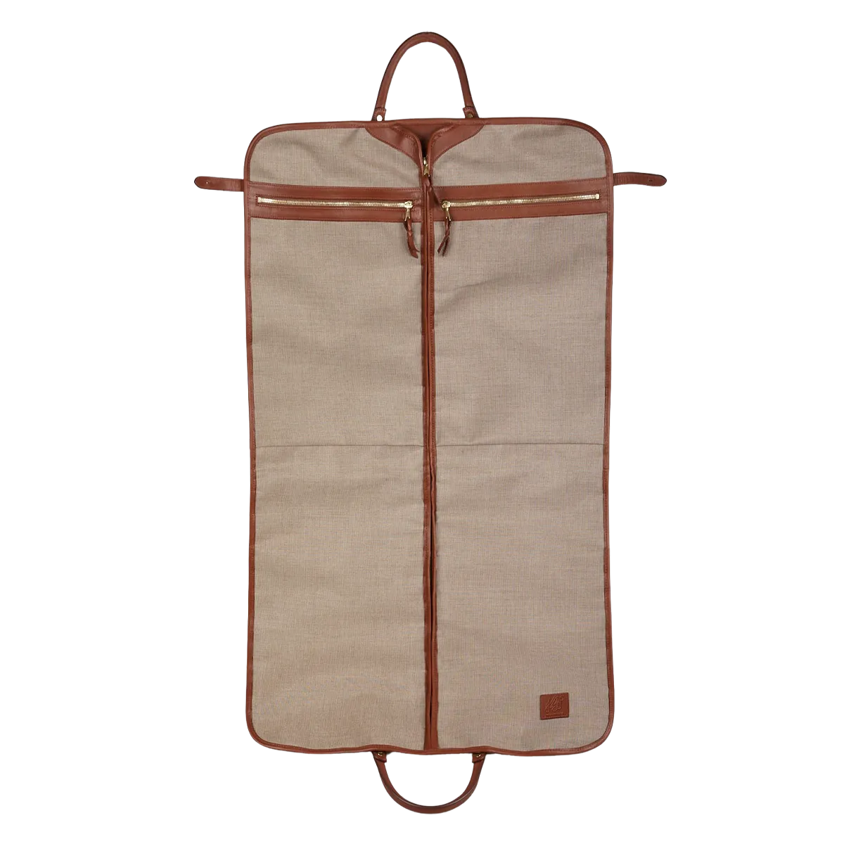 Green Canvas Chestnut Leather Garment Bag