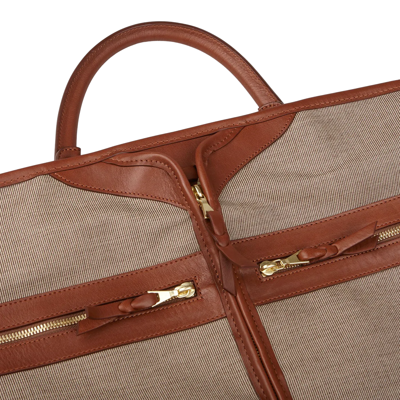 Green Canvas Chestnut Leather Garment Bag