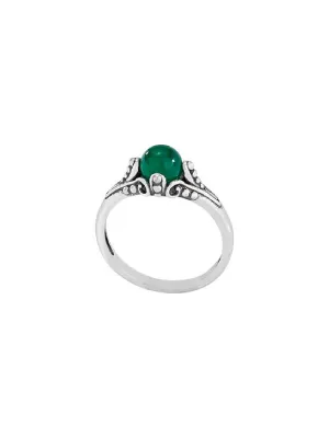 Green Onyx Sphere Ring