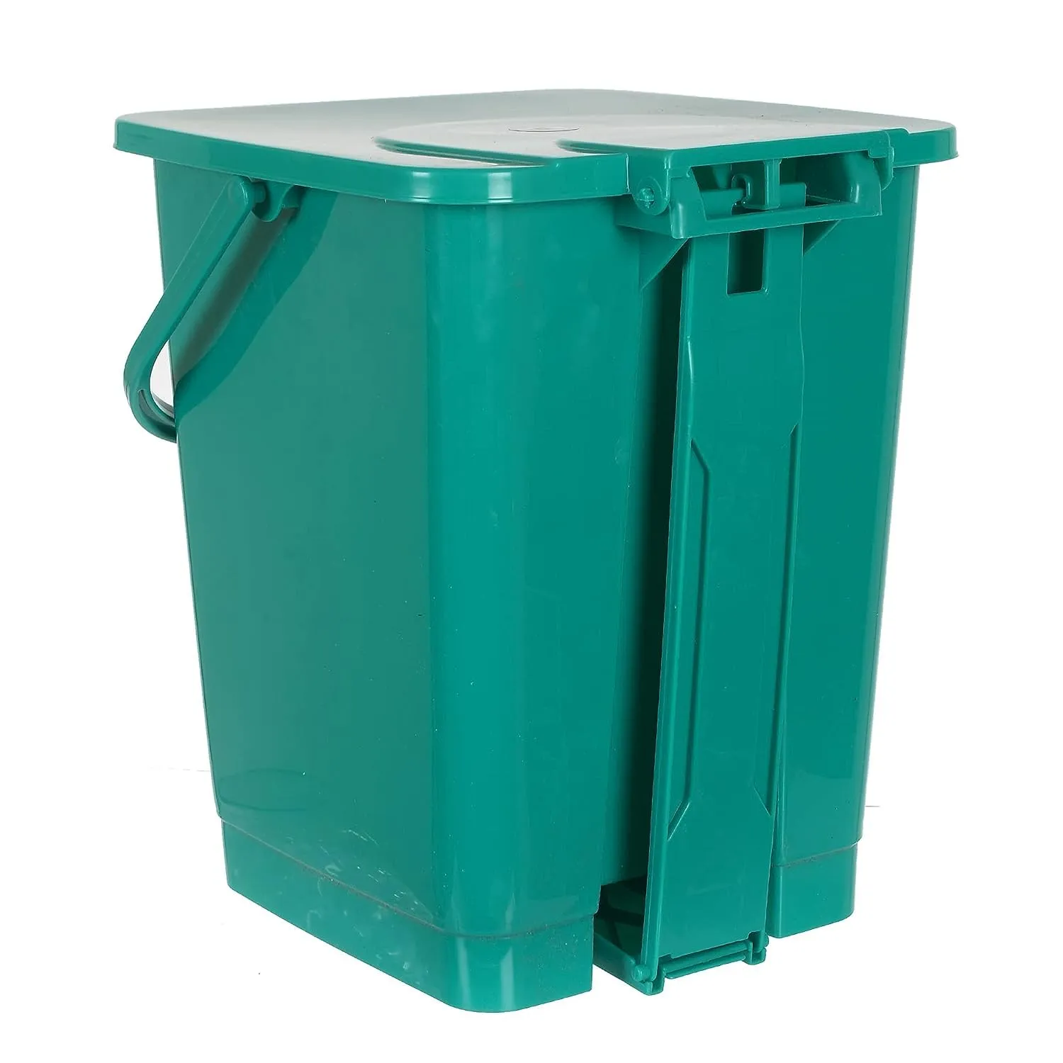 Heart Home Plastic Dustbin With Swing Lid, 12 Ltr., Pack of 2 (Green)