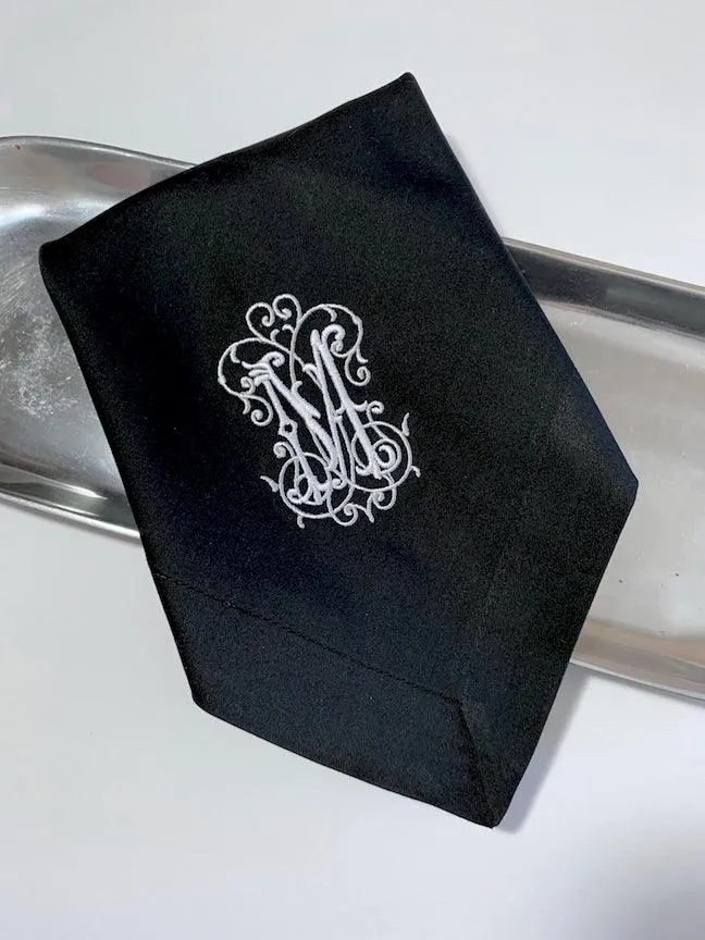 Iron Scroll Monogrammed Embroidered Cloth Napkins - Set of 4 napkins