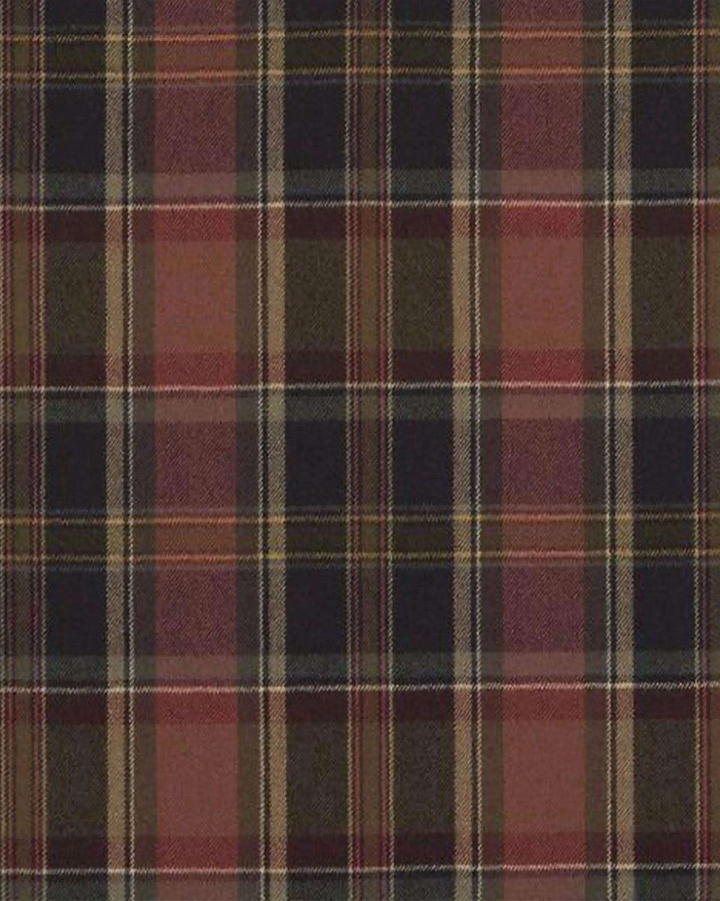 ISKO RED BROWN BLACK PLAID FABRIC