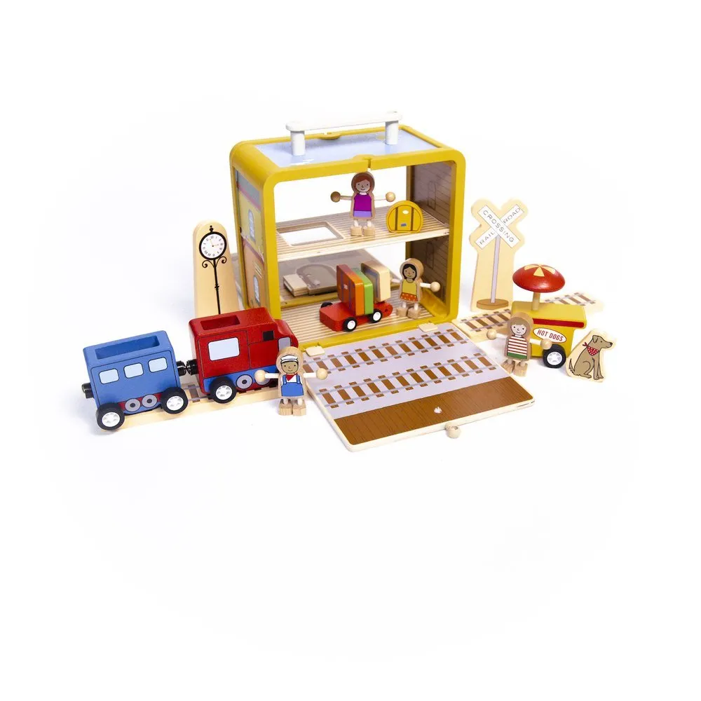 Jack Rabbit Creations Suitcase Series - Train Station Playset