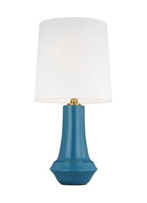 JENNA 1L table lamp, Lucent Aqua finish - TT1231LAQ1