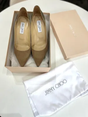 Jimmy Choo NEW LIMITED EDITION Gold/Suede Pumps Sz 38 1/2