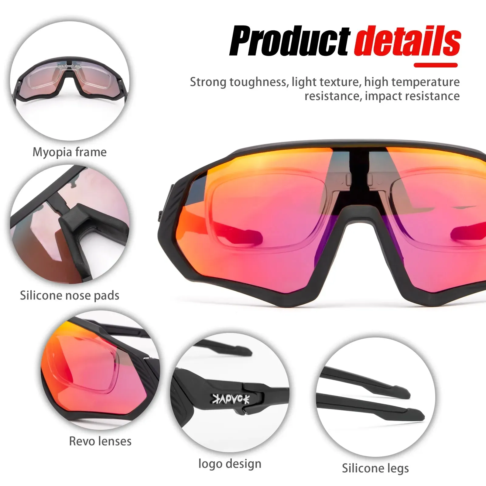 KAPVOE MTB Road Driving Bike Cycling Polarizadas Sunglasses Outdoor Sport Glasses UV400 Bicycle Cycling Goggles Hiking Eyewear