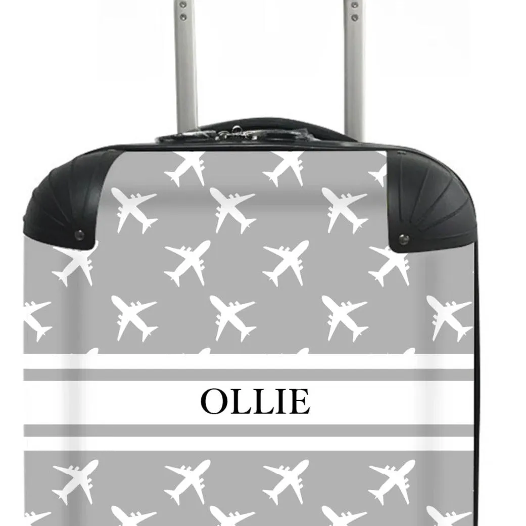 Kids Personalised Suitcase | Fly Away Grey