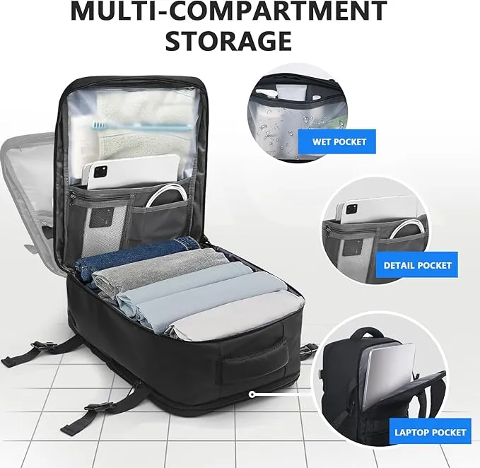 KIRFEIHT Cabin Bags 40x20x25 for Ryanair Underseat Carry-Ons Travel Backpack - Hand Luggage Backpack Cabin Bag Size 20L - Daypack School Office Bag with USB Port