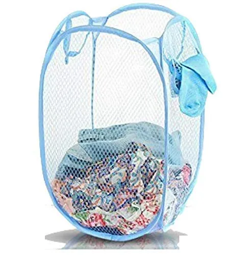 Kuber Industries Nylon 2 Piece Mesh Laundry Basket,30Ltr (Multi)-CTKTC21486