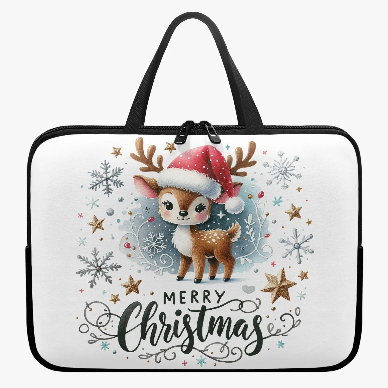 Laptop Sleeve with handles - Christmas, Reindeer