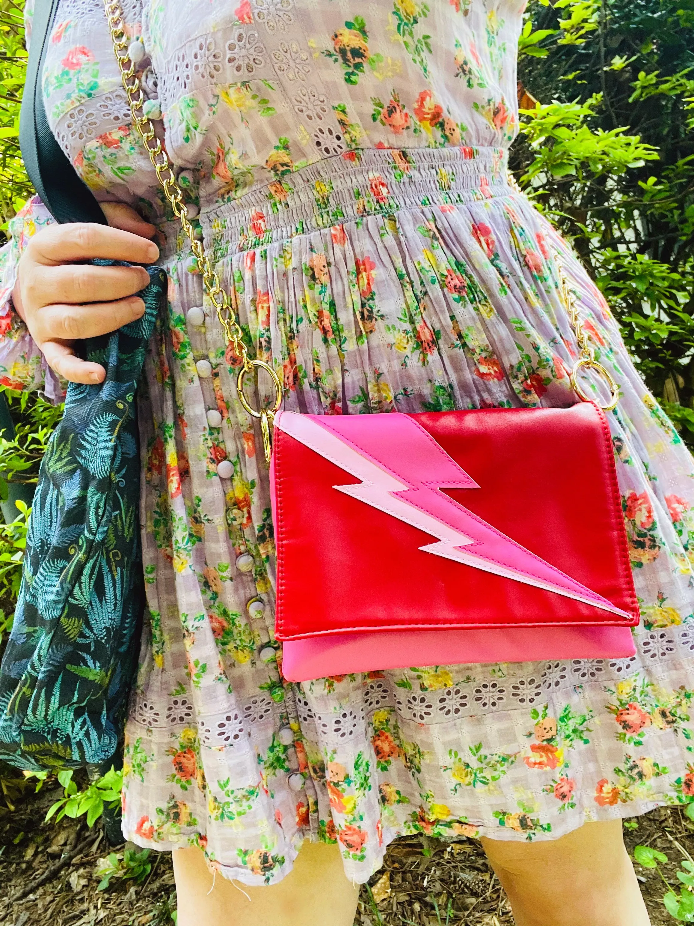 Lightning Bolt Romy Convertible Clutch in Paparazzi