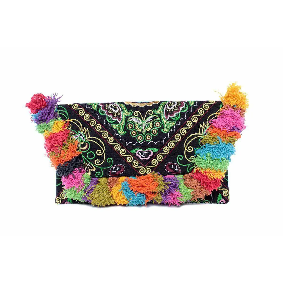 Lotus Star Embroidered Clutch Bag - Thailand