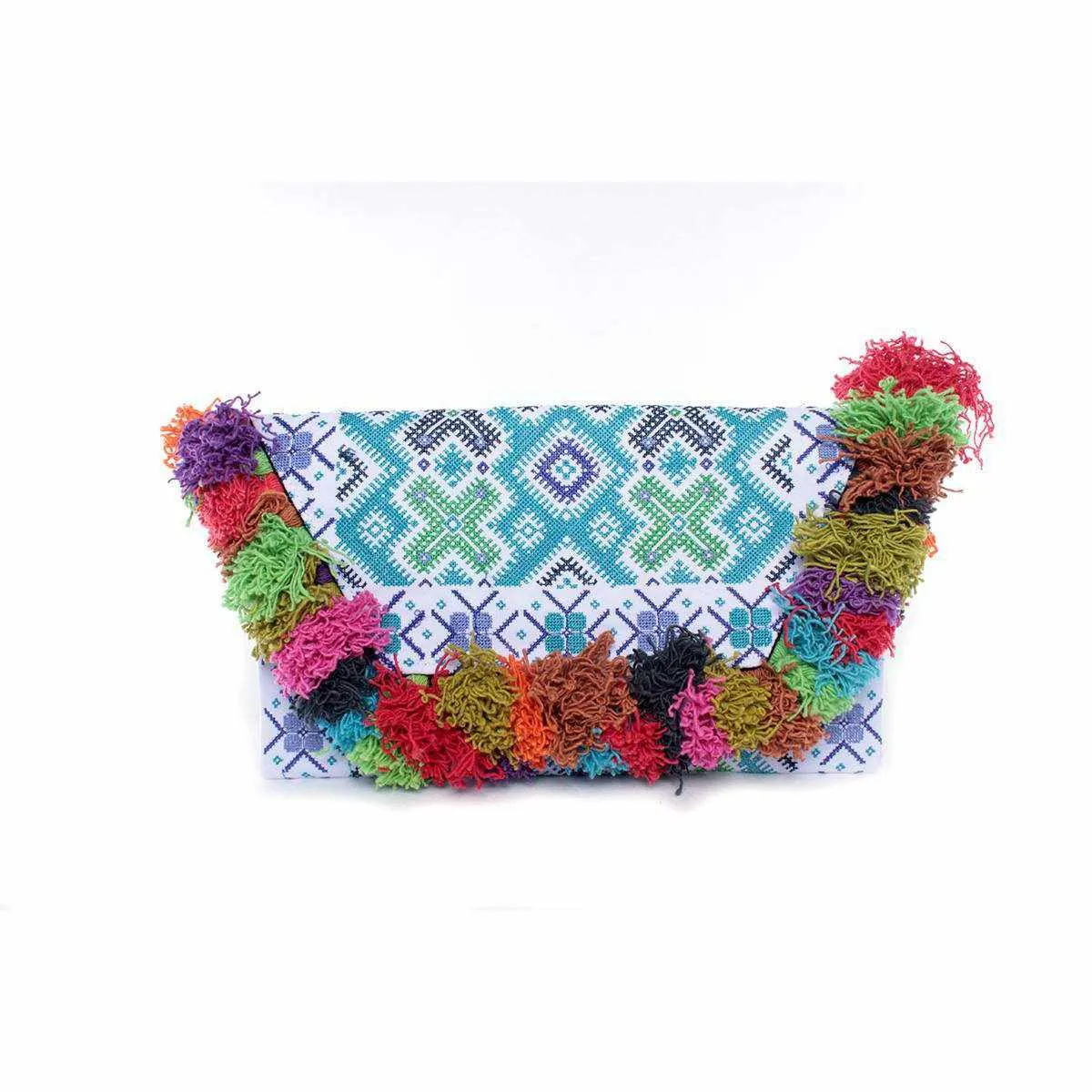 Lotus Star Embroidered Clutch Bag - Thailand