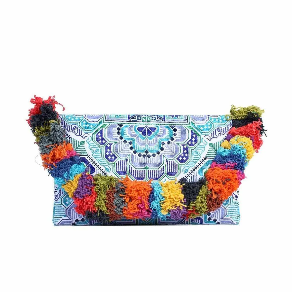 Lotus Star Embroidered Clutch Bag - Thailand