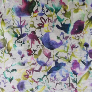 Lucent Printed Velvet Fabric (By The Metre) Indigo