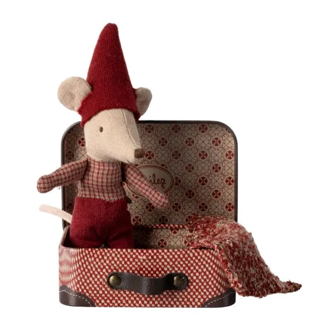 Maileg Baby Christmas Mouse in Suitcase