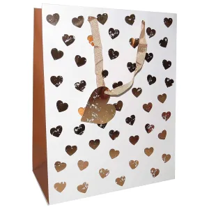 Medium Rose Gold Heart Paper Gift Bag