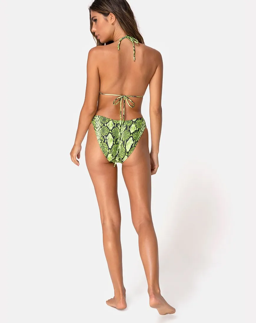 Meeka Bikini Bottom in Slime Lime Snake