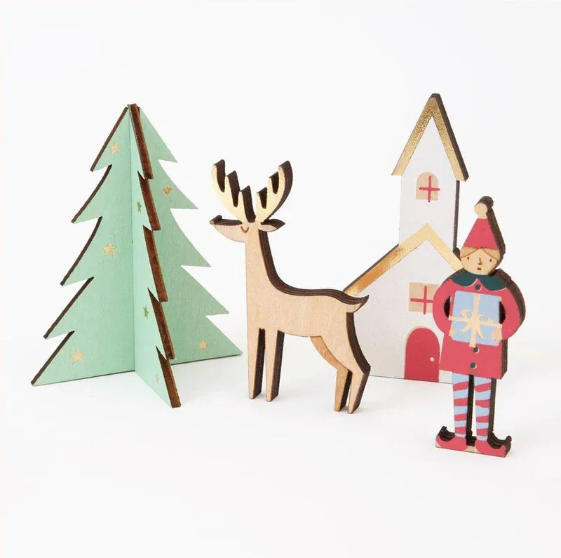 Meri Meri Festive Village Wooden Advent Calendar