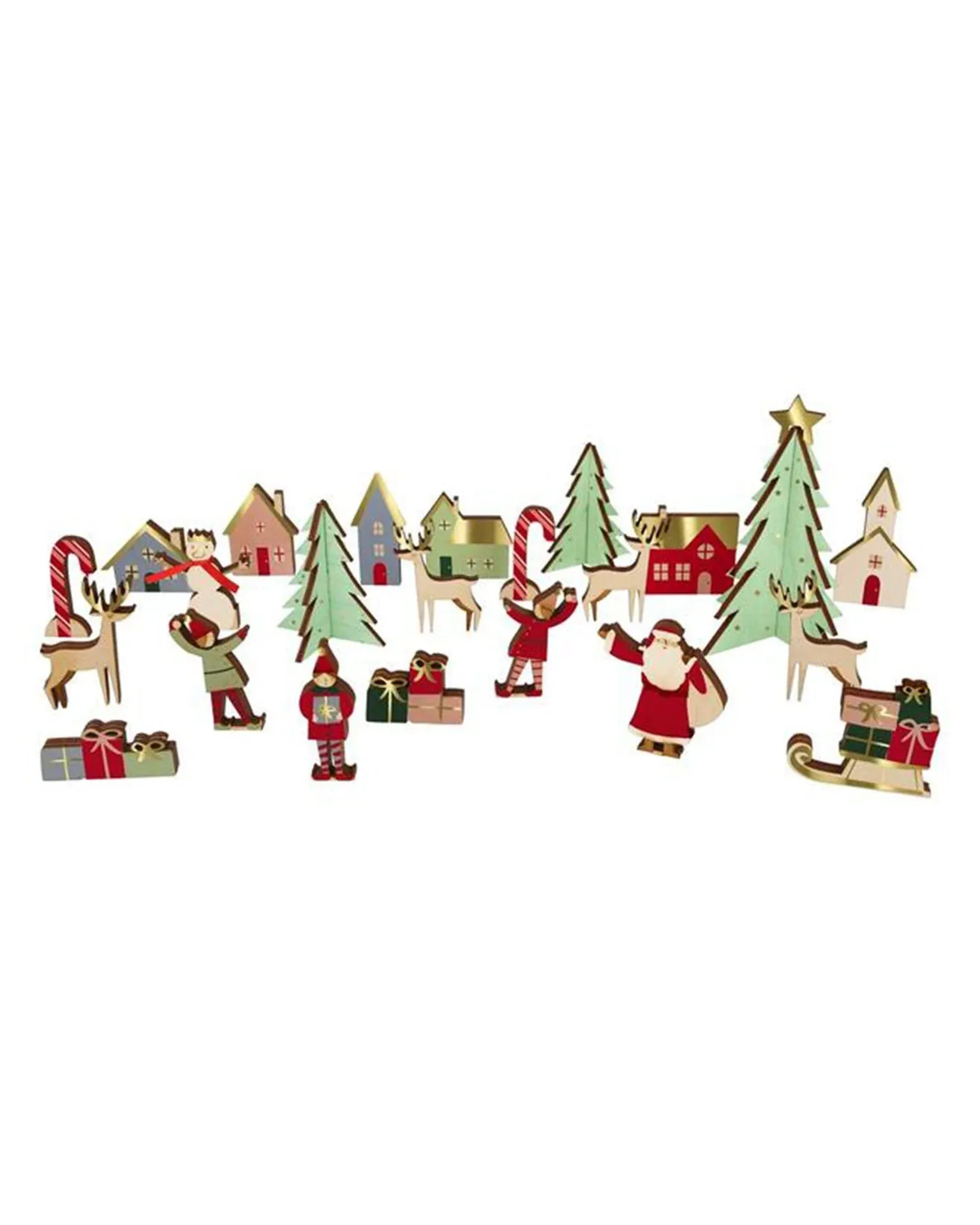 Meri Meri Festive Village Wooden Advent Calendar