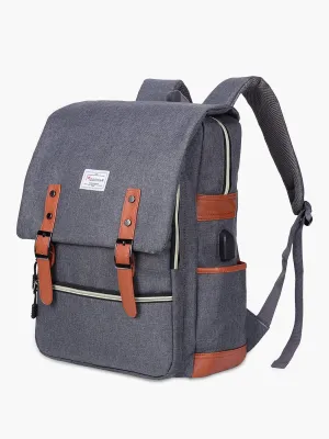 Modoker 15'' Vintage Laptop Backpack with USB Charging Port