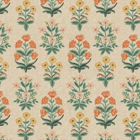 Mughal Rose - Red Unbleached Canvas Fabric ~ Camont Collection by Rifle Paper Co.