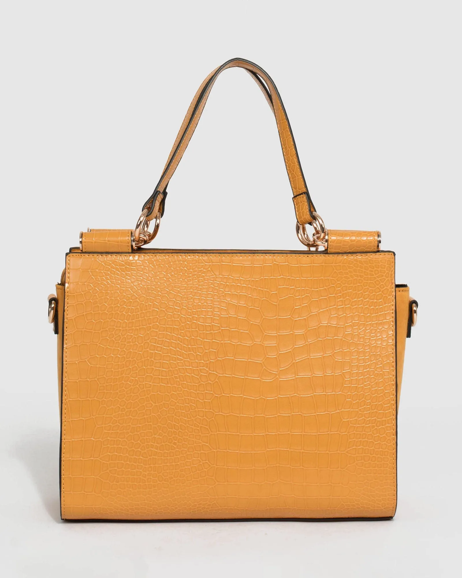 Mustard Stef Diag Tassel Tote Bag