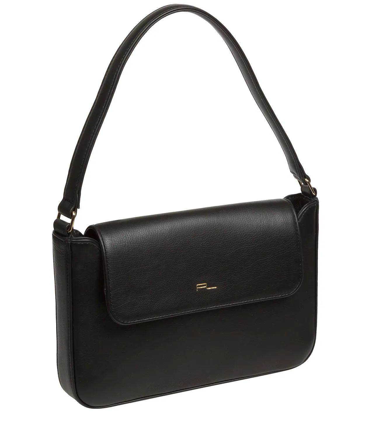 'Olivia' Black Nappa Leather Evening Bag