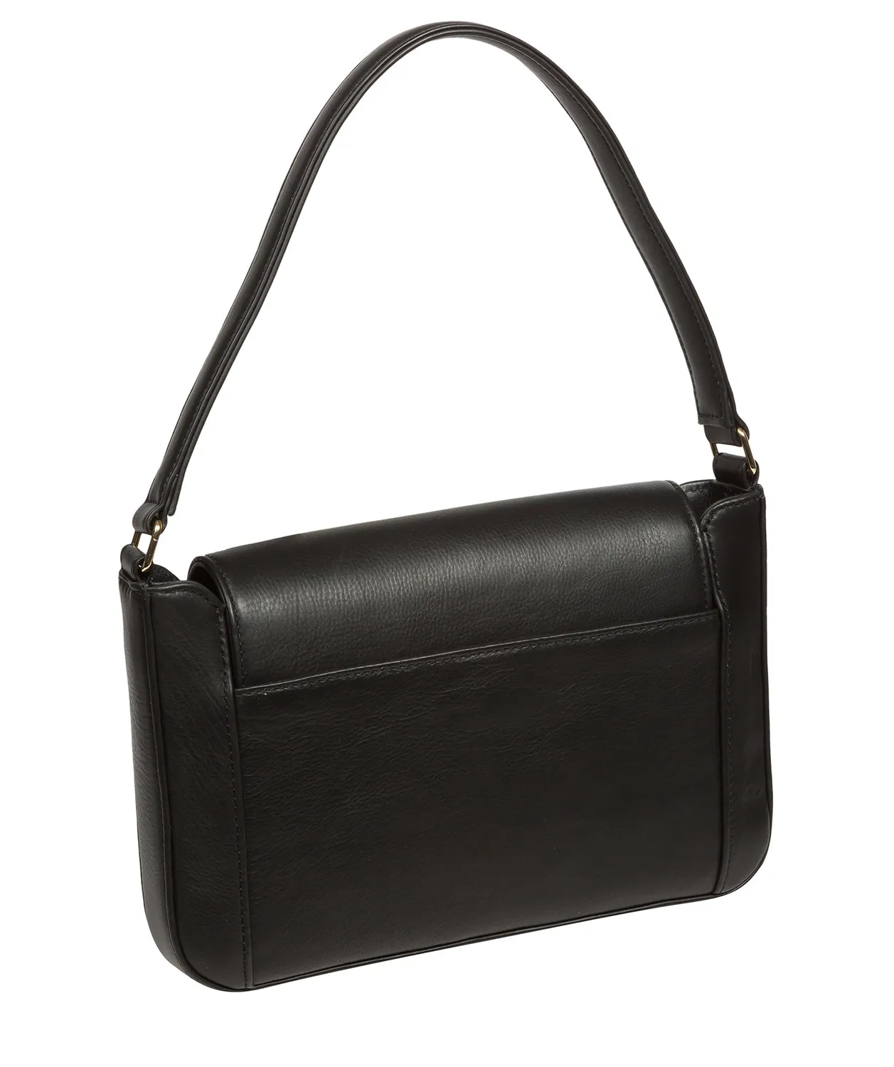 'Olivia' Black Nappa Leather Evening Bag