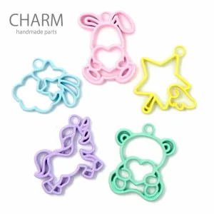 Pastel Cute Open Bezel Charm (6 pieces) (from Japan)